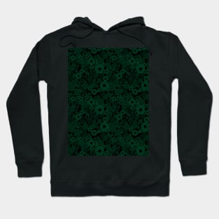 Green and Black Spiral Pattern Hoodie